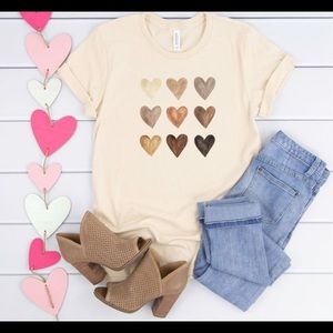 Graphic Watercolor heart tee shirt